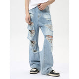 vintage ripped straight jeans blue baggy jeans trousers streetwear luxury loose casual distressed denim pants male y2k hombre urban skinny jeans