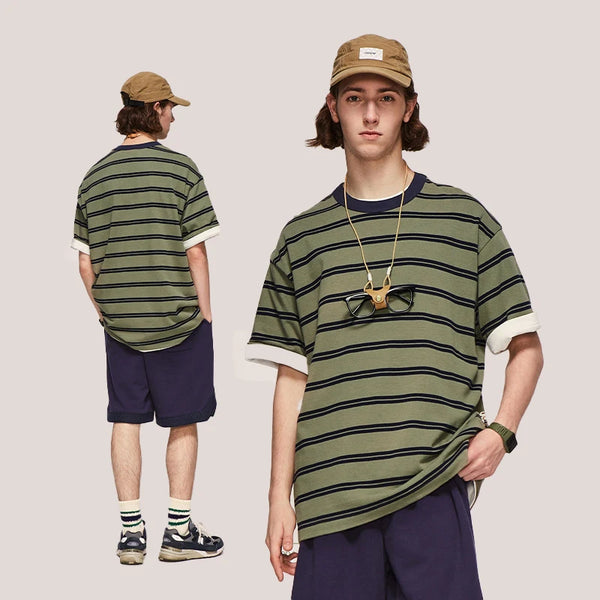 Glitchcore Anime panel – 2023 Summer New Cityboy Mens Loose Straight Cotton Short Sle