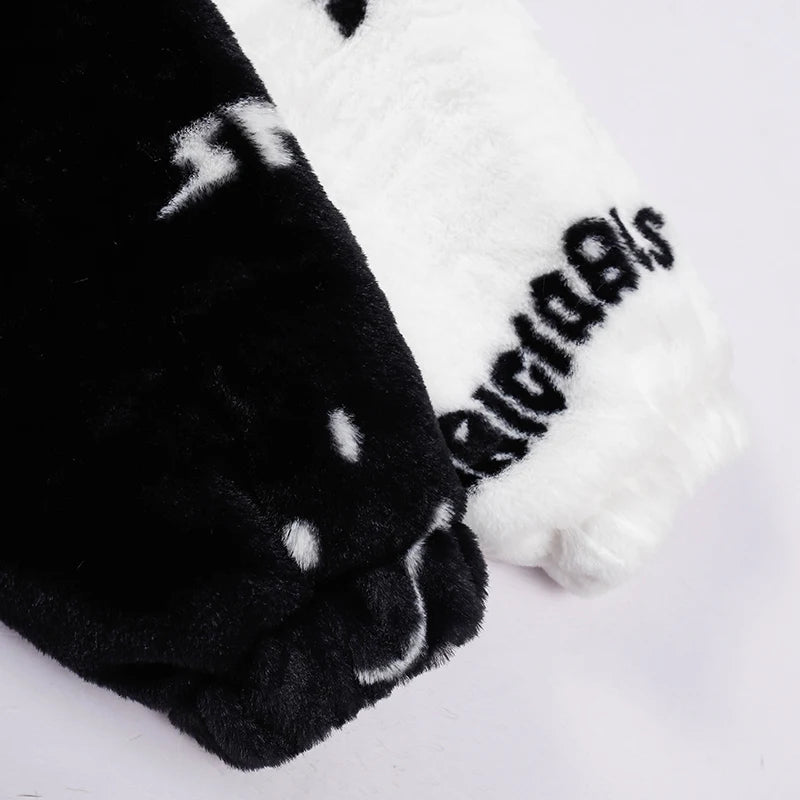 Abcvan Snaki 2023 New High Quality Smiling Face Rabbit Hair Cotton Coat Men's and Women's Coat