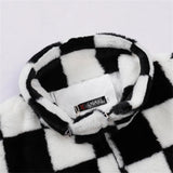 Abcvan Snaki 2023 New High Quality Black and White Plaid Rabbit Hair Cotton Coat Men's and Women's Coat