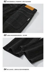plus size 28 42 micro elastic jeans men classic fashion casual loose straight black denim jeans pant cityboy jeans long trousers unique jeans style 2147