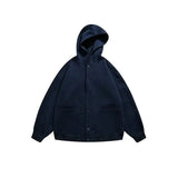 Korean Retro Y2K Waffle Hooded Jacket for Men and Women Ins Harajuku Style Casual Loose Couple Wear Cardigan Sweatshirt