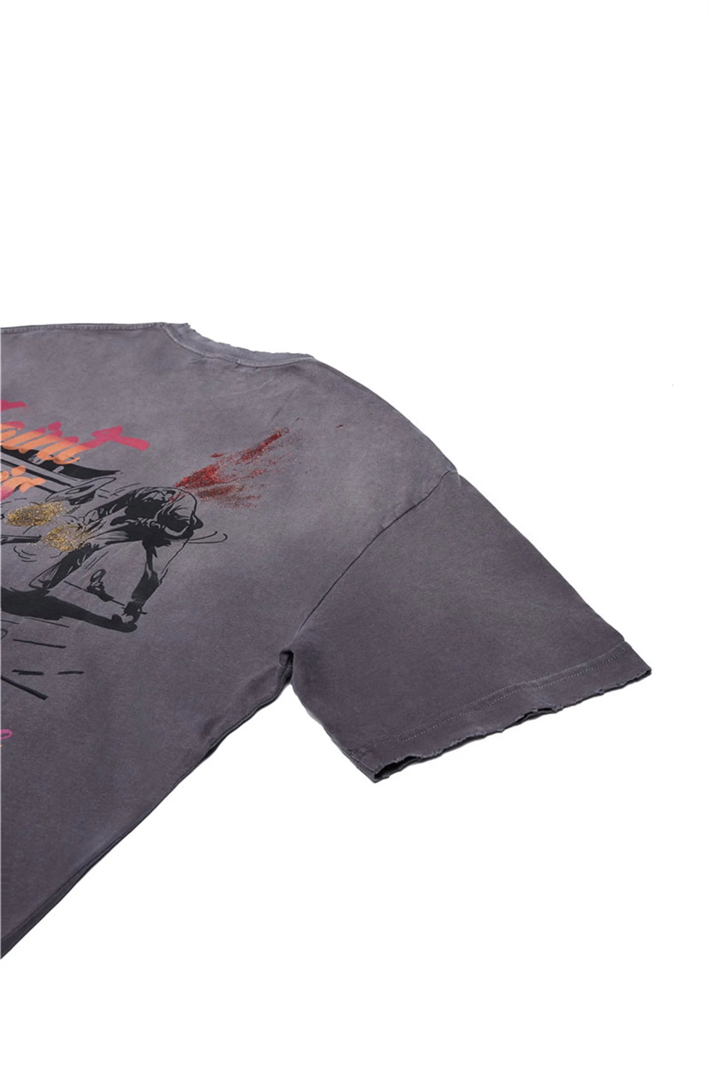 Trapwear Aesthetic print tee – 24Ss Future Vintage Style Western Gradient Logo Metal Print