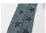 mens high street stars embroidery denim jean pants casual loose straight jeans hip hop y2k unisex pants streetwear joggers unique joggers style 3940