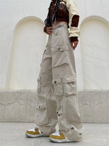 unisex hip hop pants retro cargo pant streetwear multi pockets zipper harajuku joggers new casual loose straight baggy trousers unique joggers style 2075