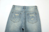 washed blue oversized torn jeans for men streetwear hip hop large destroyed wide leg jeans baggy straight ripped denim pants unique jeans style 5454