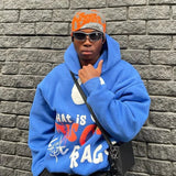 Y2K Women Hoodies Letter Print Harajuku Aesthetic Punk Hip Hop Long Sl