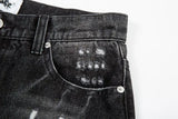 high street black washed straight jeans lowrise hip hop ripped jeans pants for men baggy vintage fashion wide denim pants women unique jeans style 5367