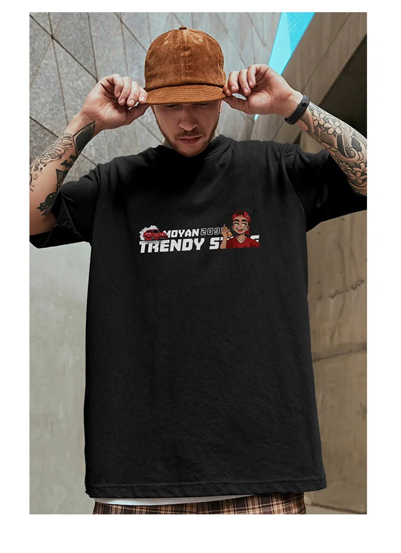 Gothic Vintage anime – Trendy Style Skateboard Boy Graphic Printed T Shirt For Men