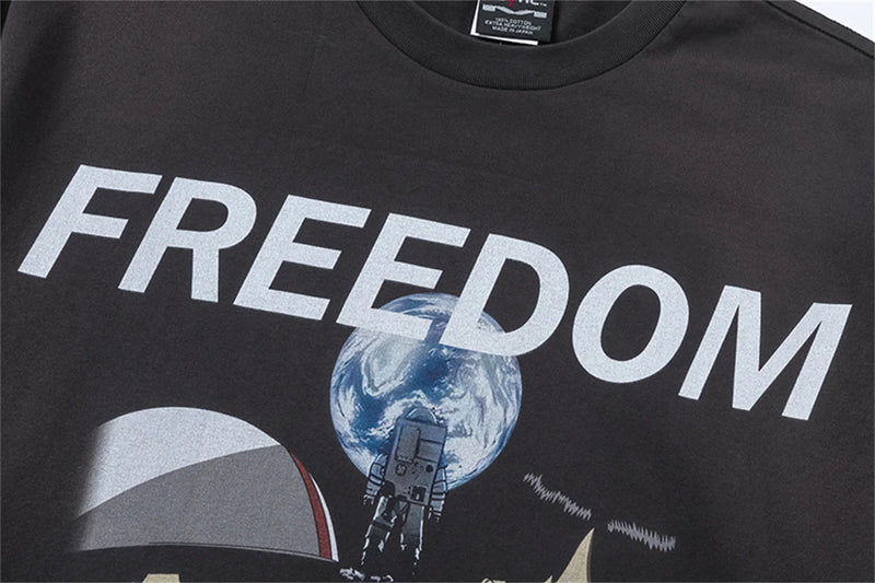 Summer Vintage Retro Anime Portrait Print High-Street Casual Loose Cotton Tops T-Shirt