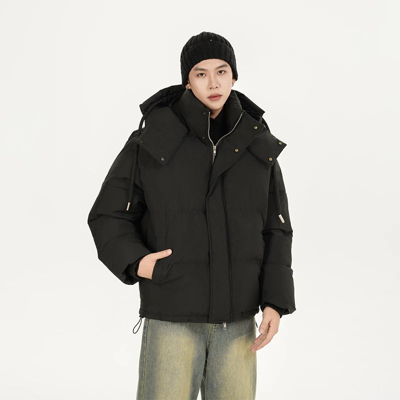 zip-up minimalist jacket, cold-season outfit - aesthetic hip hop inspired casual wear