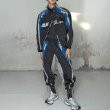mens trousers racer biker drawstring leggings autumn fashion streetwear versatile trend embroidered pants mens clothing 2024 unique default style 193