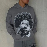 Harajuku Oversized Punk Printing Hoodie Streetwear Sweatshirt Y2K Tops