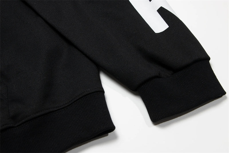24ss RR123 Brand Fashion Letter Print Black Cotton Cardigan Hooded Sweatshirt High-Street Casual Zipper Hoodie For Winter