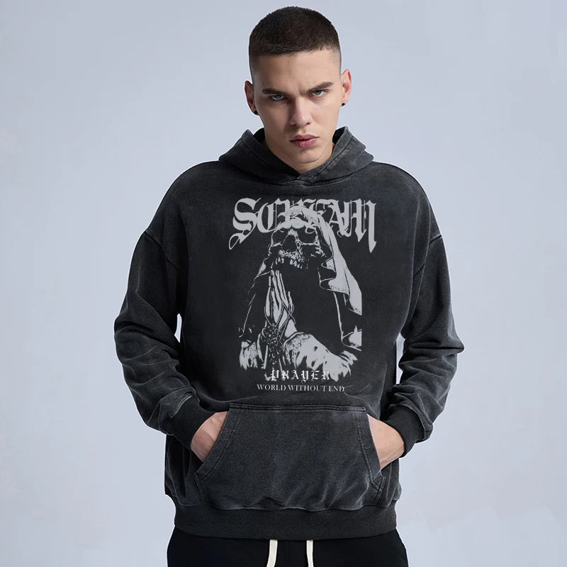 glitchcore melting smiley featuring rainbowtouches hooded unisex sweatshirts men hip hop stylish vintage clothes graphic printing essentials comfortable fashionable