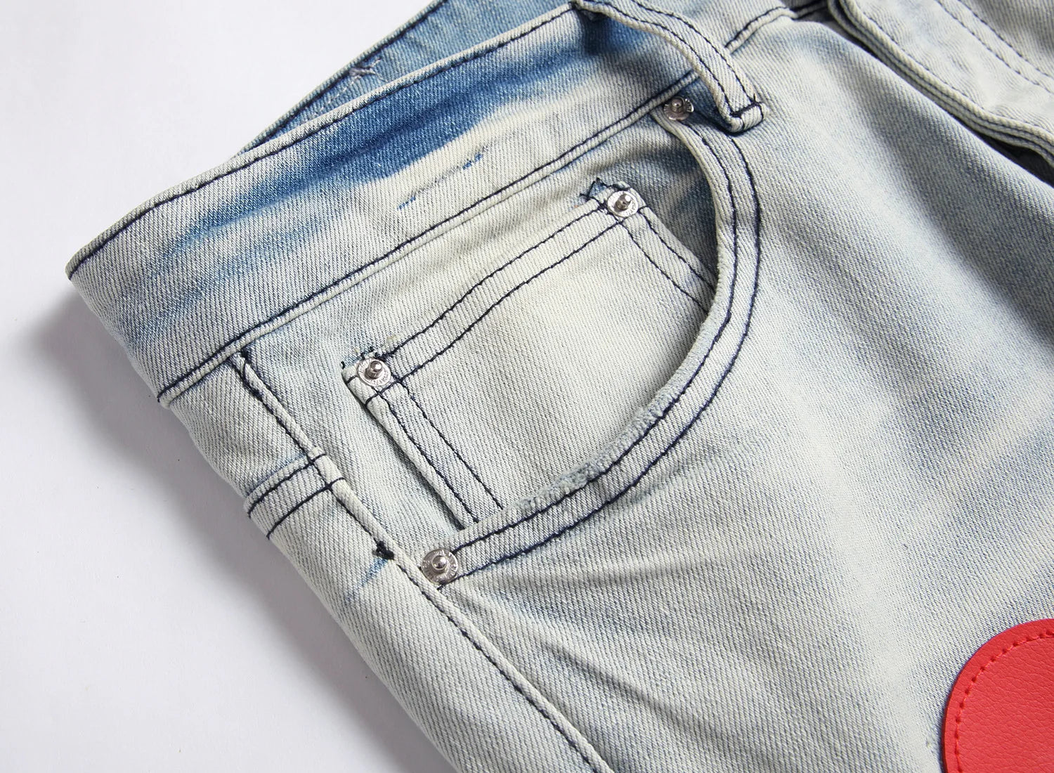 2023 brand new patch light skull head bone chemist tie dyed jeans cotton denim pants comfort casual skinny jeans 32 44 266 denim street jeans