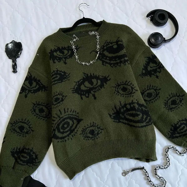 oversized flame knit top, unisex streetwear inspired by 2025 fashion trends, mens fashion layer for modern streetwear collect