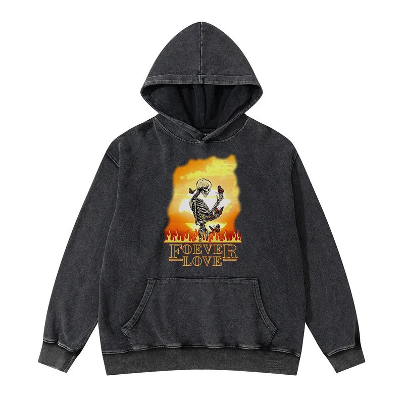 skatercore angelcore design featuring rainbowtouches washed hoodies men fashion high street skulls graphic vintage hip hop mens hoodie street unisex superior quality