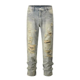 retro washed skinny jeans men pant destroyed ripped holes slim biker zipper jeans trousers fashion streetwear hip hop joggers unique joggers style 5219