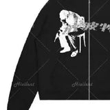 Hip Hop Glitter Graphics Mens Oversized Hoodies Joggers Y2K Aesthetic