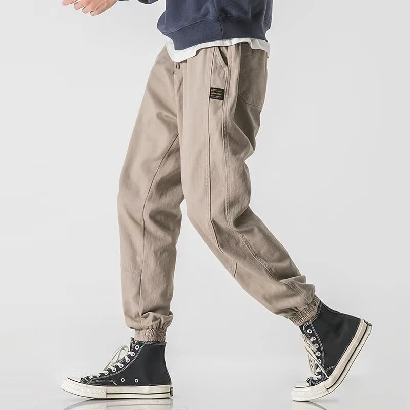 2024 autumn mens khaki cargo pants korean slim fit sports pants harajuku high street sweatpants casual mens clothing new unique joggers style 4393