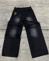 american style baggy oversized jeans y2k harajuku retro hip hop streetwear gothic bat pattern casual straight wide leg pants men unique jeans style 2728