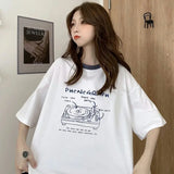 Glitchcore Oversized shirt – Summer Japanese Girly Cotton Short Sleeved T Shirt For Women