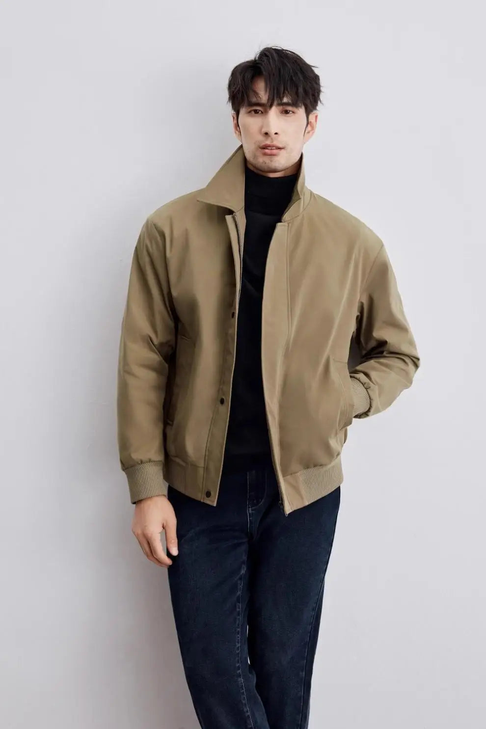 leather varsity coat, fall winter style, men's streetwear fashion, oversized urban jacket, high quality cold-weather coat