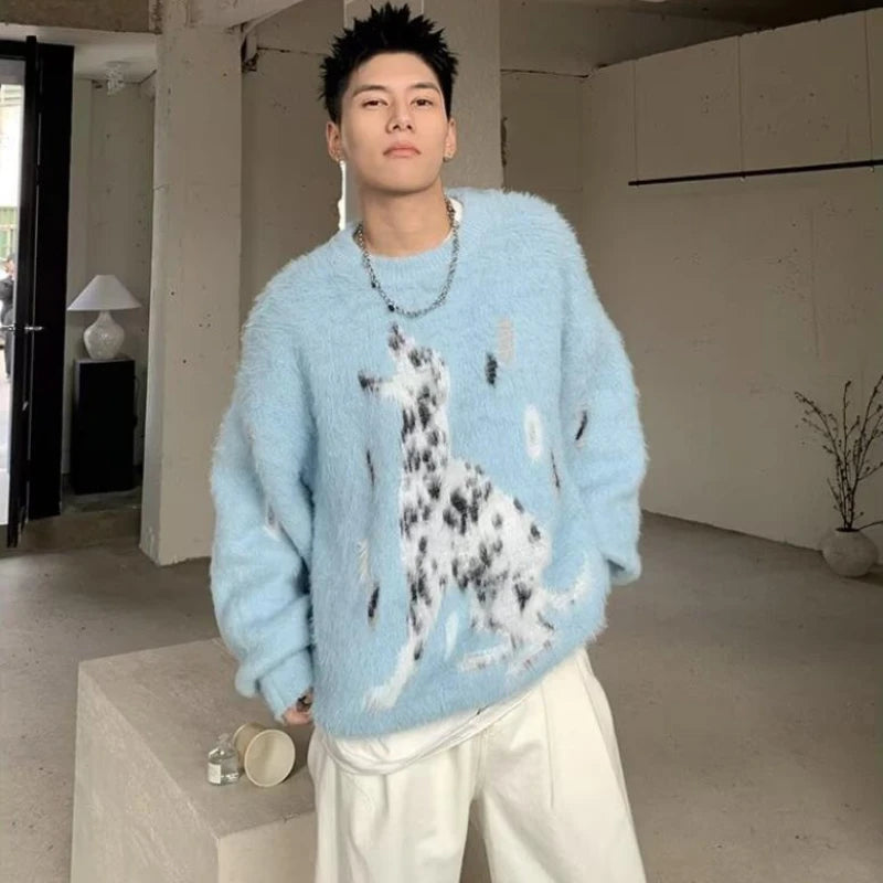 minimalist knit jumper, daily wear essential, trendy urban fashion top for men, layered streetwear look
