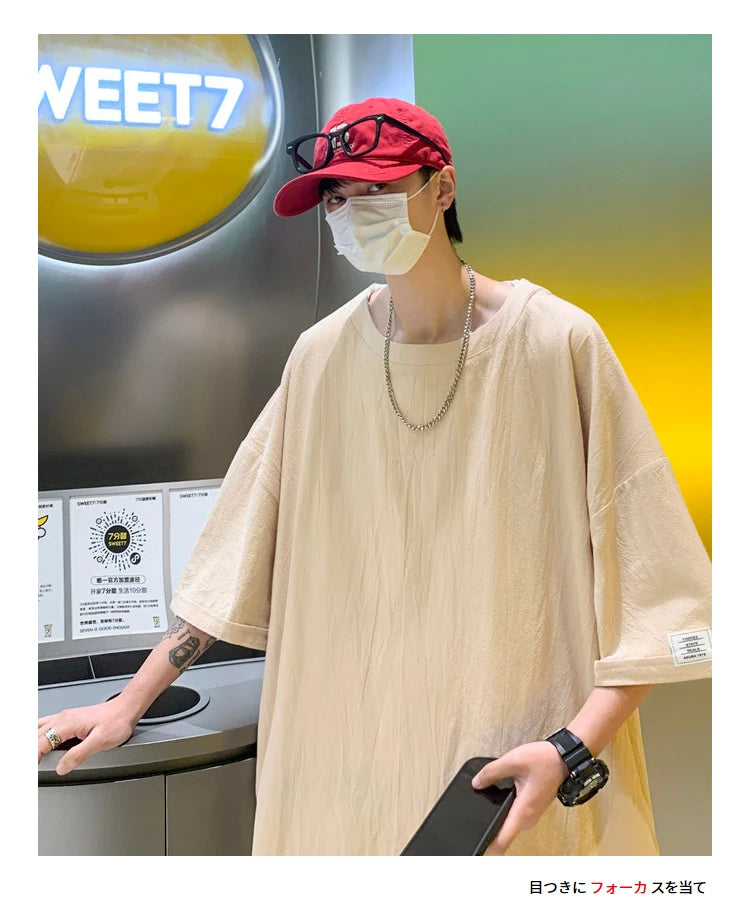 Anime Streetwear top – T Shirt Oversized Cotton Men Fashion Mens Summer Tshirts Ove
