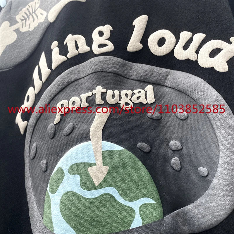 2024 New Autumn Winter Vintage Velvet Hoodie Long Sleeve American Heav