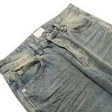 mens vintage ripped jeans distressed hole blue flared jeans trousers luxury designer male denim pants denim street jeans