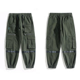 mens side pockets cargo pants elastic waist trousers streetwear hip hop loose fit ankle drawstring military sweatpants joggers unique joggers style 4660