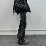 high street hand brushed glue sparkling baggy flare jeans for men y2k pantalones hombre leather pants oversized denim trousers 3 unique jeans style 1334