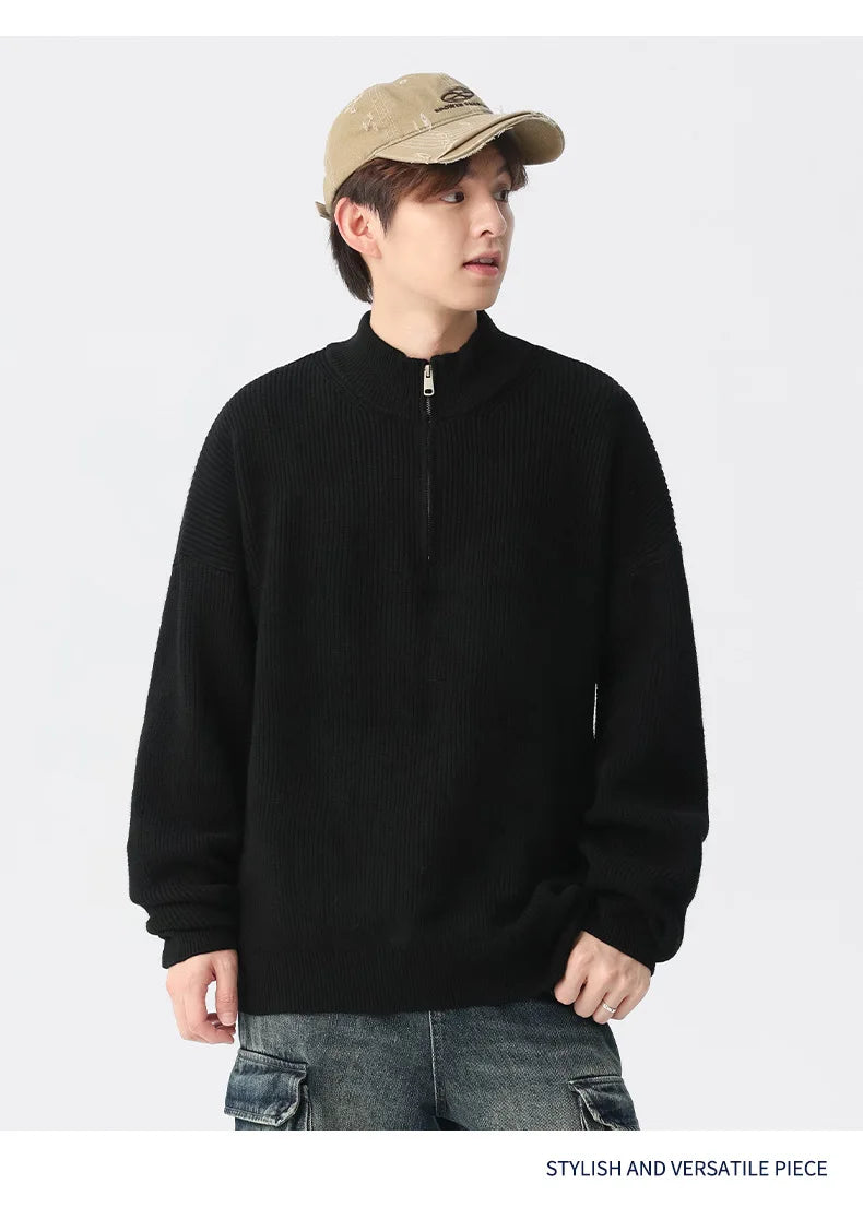 varsity graphic knit, unisex street look, trendy streetwear apparel for men and women