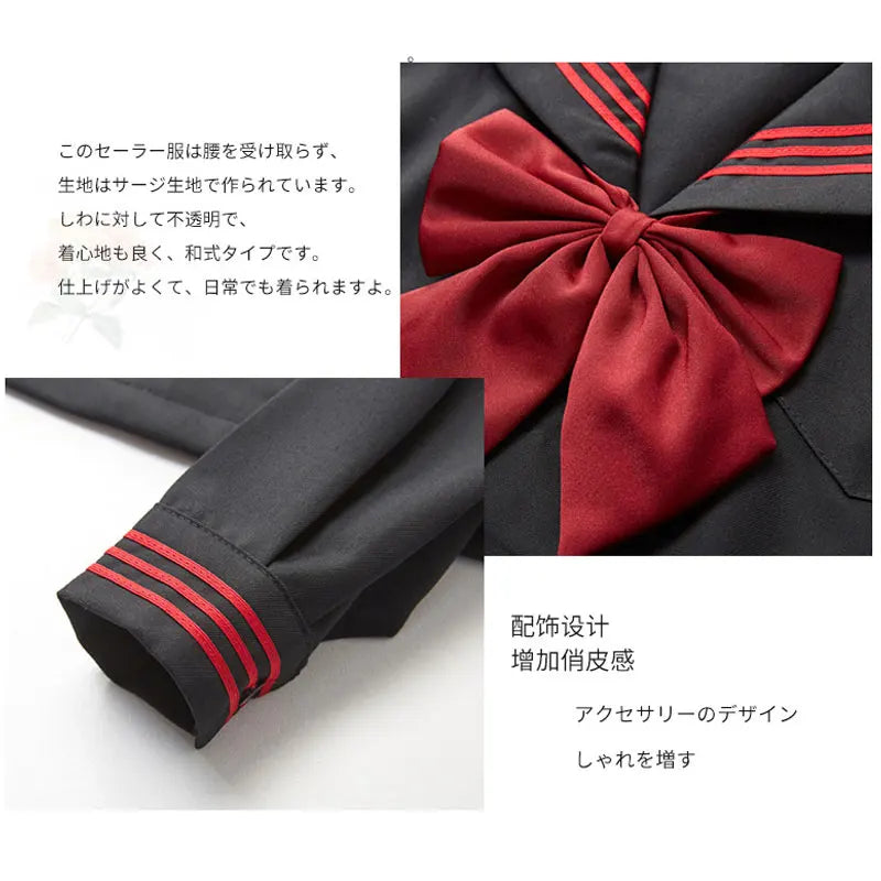 Navy Sailor Outfit Japanese Style School Uniform Skirt Girls JK Uniforms Student Sailor Dress Korean Student Seifuku COS Costume