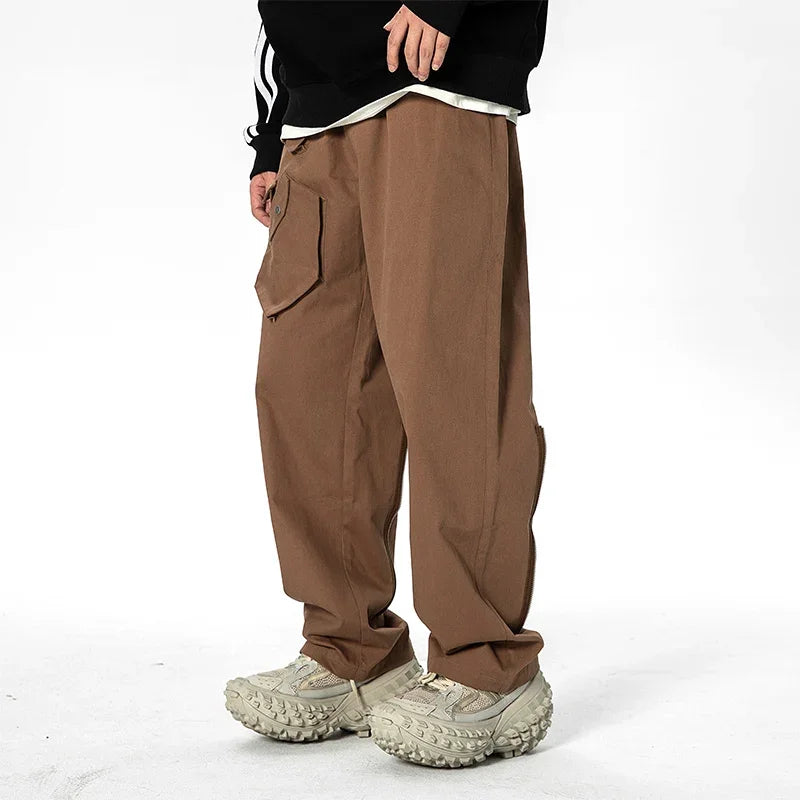men streetwear fashion loose casual wide leg techwear cargo pants track trousers women harem trousers joggers sweatpants urban active pants