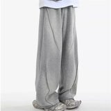 autumn mens high street pleated straight pants korean fashion elastic waist pockets trousers y2k vintage pantalones hombre unique default style 730