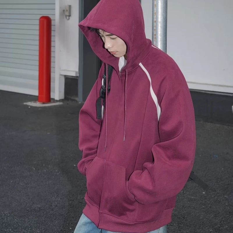 Heavy Weight American Hoodie Mens Spring Autumn 2024 Color Blocking Lo