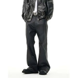 men japanese streetwear fashion vintage hip hop punk gothic cleanfit black coated flare pant man trousers menswear bottoms