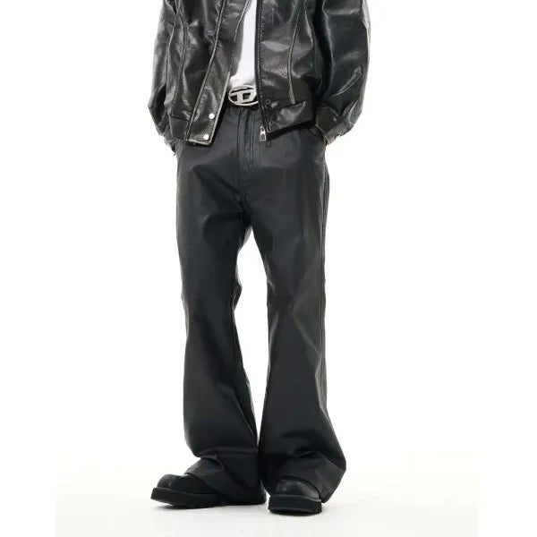 men japanese streetwear fashion vintage hip hop punk gothic cleanfit black coated flare pant man trousers menswear bottoms