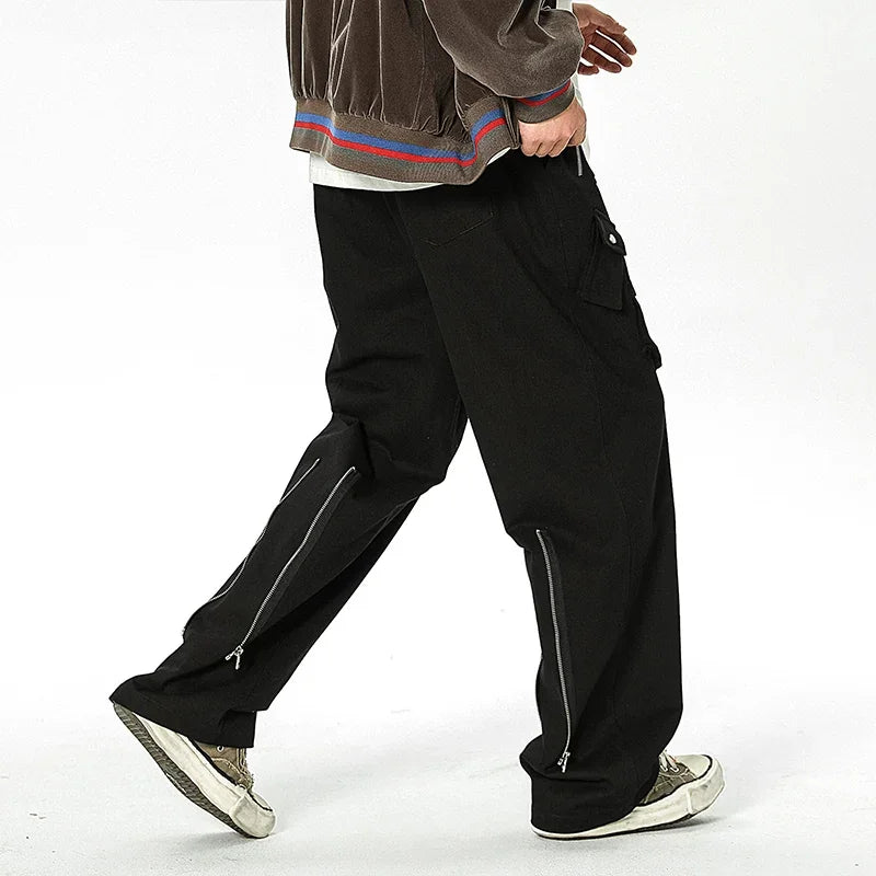 men streetwear fashion loose casual wide leg techwear cargo pants track trousers women harem trousers joggers sweatpants streetwear sweatpants