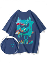 Skatercore Chrome print – Harajuku Devil Graffiti Print Oversized Tee Shirts Men Summer