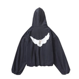 gothic tribal flames featuring high quality double layer pigeon kanye high street retro oversized mens and womens hoodie