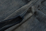 fashion denim baggy cargo jean pants men hip hop elastic waist wide legs retro washed jeans side pocket streetwear jeans joggers unique joggers style 4499