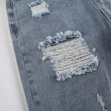 streetwear straight pants ladies ripped jeans mid waist loose wide leg pants ladies jeans y2k summer high street cargo pants unique cargo style 2745