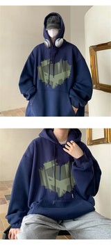 Autumn New Love Graphic Print Hoody Sweatshirts Man Hip Hop Oversized