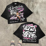 Harajuku Tribal flame – 2024 New Summer Fashion Brand Letter Pattern Oversized T Shi