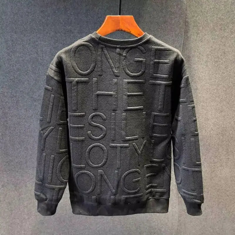 Sadcore Chrome logo – Autumn Mens Sweatshirt American Trendy 3D Letters Top Haraju