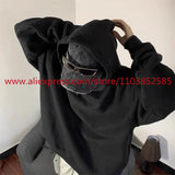 2024 Autumn Winter High Street Basic Vintage Damaged Hole Loose Hoodie